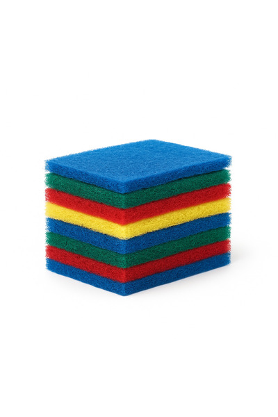 Generic Multi-colored coarse cleaning sponges - thin and strong design to remove the toughest stains, 10 pieces