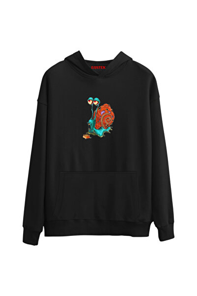 Açık Garaj Πολύχρωμο φούτερ με κουκούλα Snail με τύπωμα Premium 3 Thread Ş επένδυση fleece K με κουκούλα Unisex, Γυναικείο, Ανδρικό