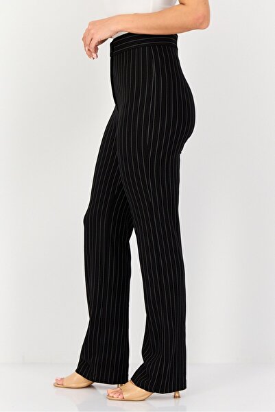 Bianco Lucci Women Regular Fit Stripe Straight Leg Pants, Multicolor