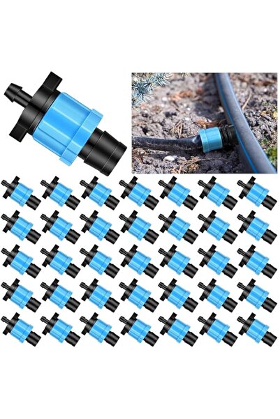 Generic 50 Pcs Drip Tape Connector Kit, Drip Irrigation Tubing Coupling Barbe...