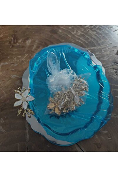 kumsal home züccaciye Lüx Beyaz Papatya Aksesuarlı Paslanmaz Çelik 6’lı Gümüş Kahve, Çay, Dekoratif Sunum Servis Tepsisi