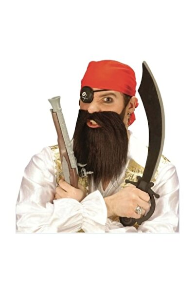 MASHASHOP Set de pirat - bandană roșie, plasture pe ochi, barbă falsă, multicolor