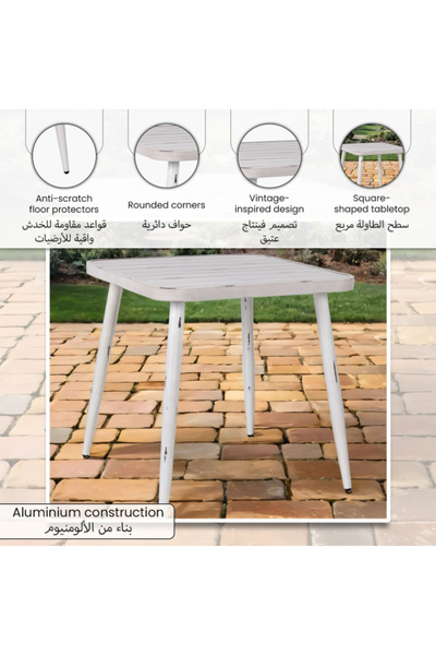 Living Accents Retro Style Sturdy Legs Metal Dining Table