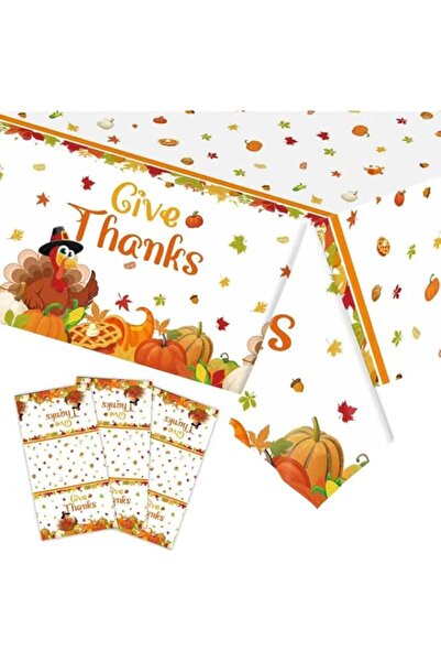 Generic 3 Pack Happy Thanksgiving Tablecloth - Fall Turkey Tablecloths, Dispo...