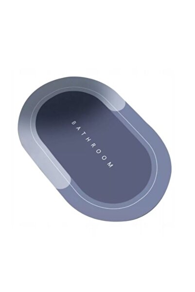 OEM Covoraș de baie antiderapant Welora - Oval 60x40 cm, Uscare rapidă, Albastru