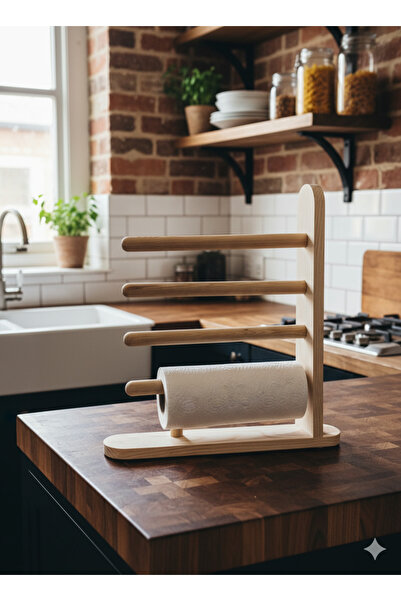 Akinsc Mobilya Dekorasyon Ahşap Rulo Tutucu