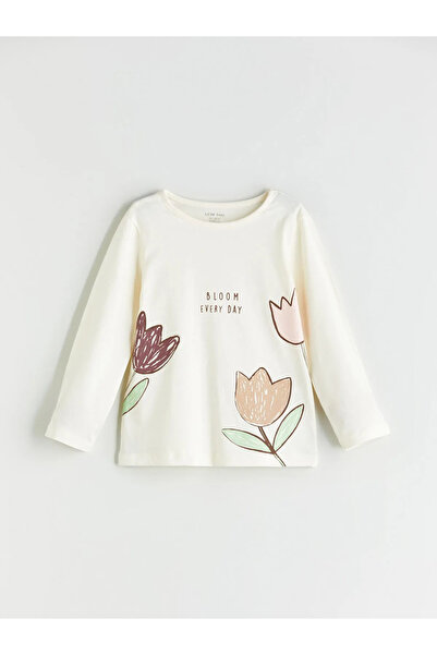 LC Waikiki LCW baby Bej YEBU Baskılı Kız Bebek Pijama Takımı 2'li