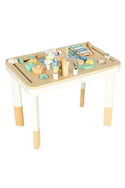 CIUPIGo Masă interactivă Montessori din lemn 2 în 1 pentru copii, 8 activități educaționale