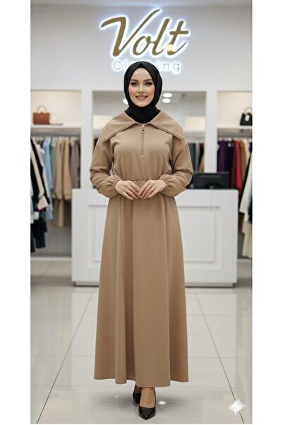 VOLT CLOTHİNG Hijab Dress with Belt Accessory Detail