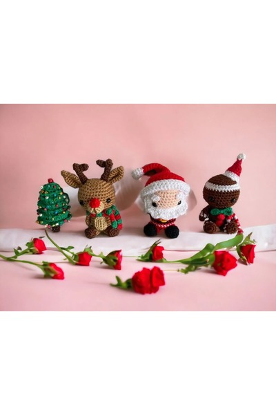 SLECrochet Yılbaşı Temalı El Yapımı Amigurumi Figürler – Ren Geyiği, Noel Bab...