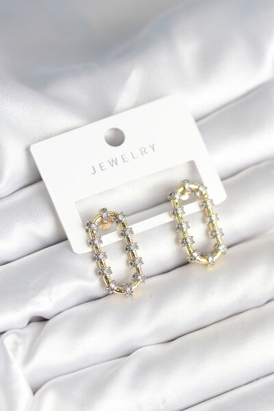 Skygo Vintage Model Hoop Zircon Stone Women's Earrings - Tj-Bkp11302