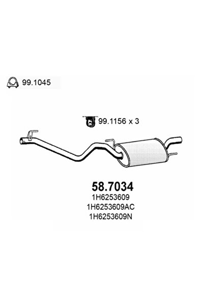 ASSO Toba Esapament Finala Vw Golf 3/Golf 4/Vento