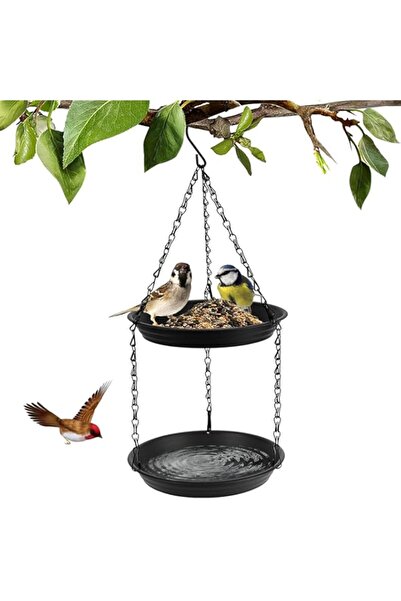 Generic Hanging Bird Bath & Bird Feeder Set, 2 in 1 Birds Feeder Tray and Bir...