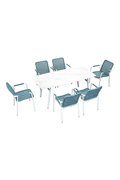 Higold Pioneer 7-Piece Open Weave Design Outdoor Dining Set