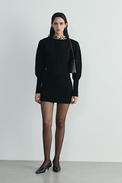 Suud Collection Siyah Lucy Triko Mini Etek