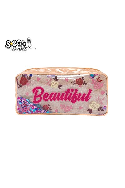 S COOL Penar tip poștă cu paiete, 1 fermoar, FRUMOS, 22x11x5.5 cm - S-COOL