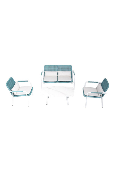 Higold طقم مقاعد خارجية بايونير مقاوم للأشعة فوق البنفسجية، مكون من 4 قطع، بأربعة مقاعد