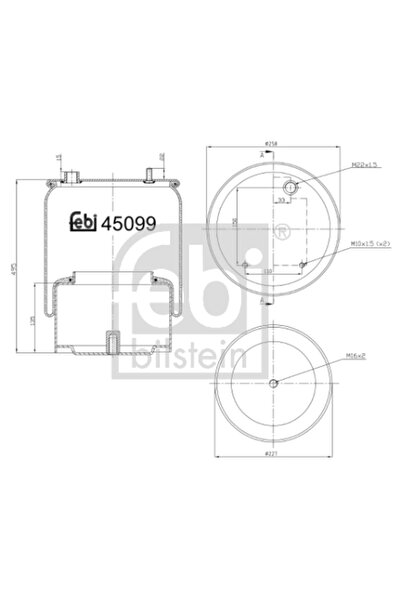 FEBI BILSTEIN Въздушни окачващи маншони за заден мост Daf Xf 2/Xg