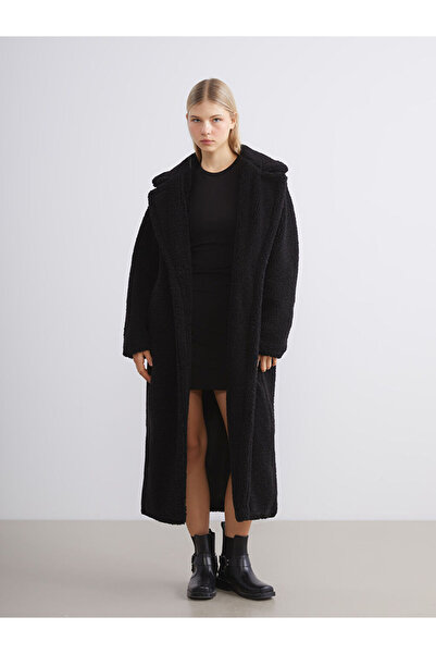 LC Waikiki XSIDE Черно яке с яка Дамско палто от флийс