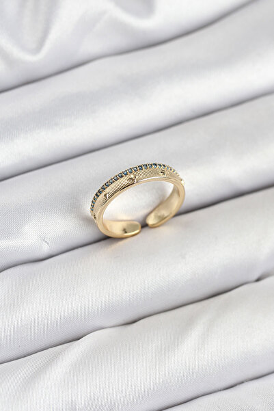 Skygo Brass Gold Color Row Zircon Stone Polar Star Model Women's Ring - Tj-Byk3836