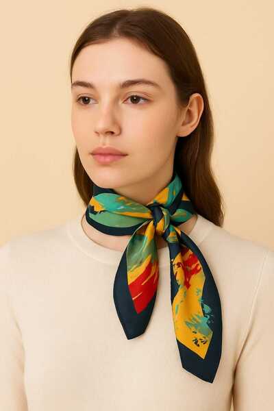 Netodak وشاح ملون نابض بالحياة وغير قابل للانزلاق - تصميم تجريدي حديث، استخدا...