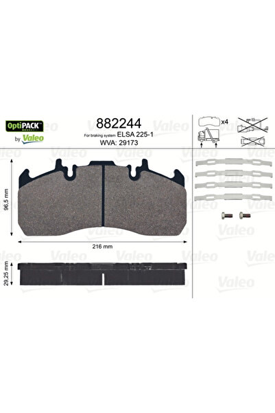 VALEO Set placute frana frana disc VOLVO FH 2005-2017 882244 (Diesel)