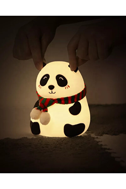 Toum Slikon Renkli Şarj Edilebilir Panda Dokunmatik Gece Lambası