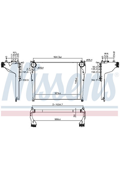 Nissens Compresor Intercooler Mercedes-Benz Actros MP4 / MP5/Antos/Arocs