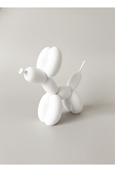 PL DİZAYN Balon Köpek Pop Art Heykel Mat Siyah/Beyaz Biblo Modern Ev Aksesuarı Dekoratif Figür 14cm
