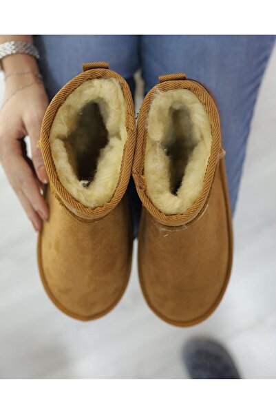 NUR LUXURY KADIN İÇİ KÜRKLÜ TABA SÜET BOT