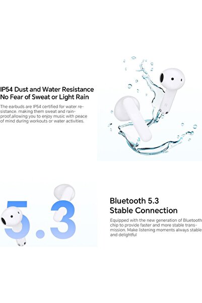 HONOR Choice Earbuds X7e - 40H Bluetooth 5.3 Wireless Earbuds, IP54, White