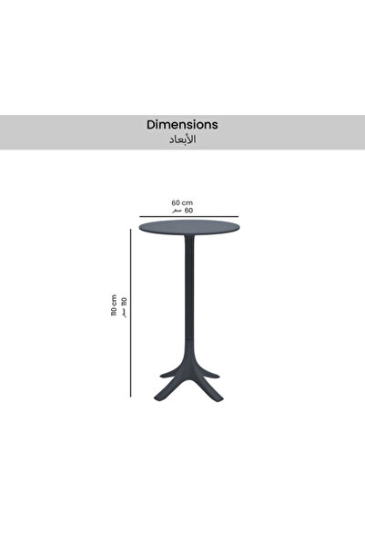 Living Accents Canard High-Quality Round Outdoor Bar Table