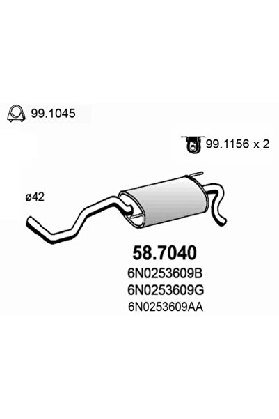 ASSO Toba Esapament Finala Vw Polo