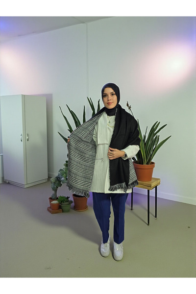 Nöşre Design وشاح شتوي نسائي منقوش على الوجهين