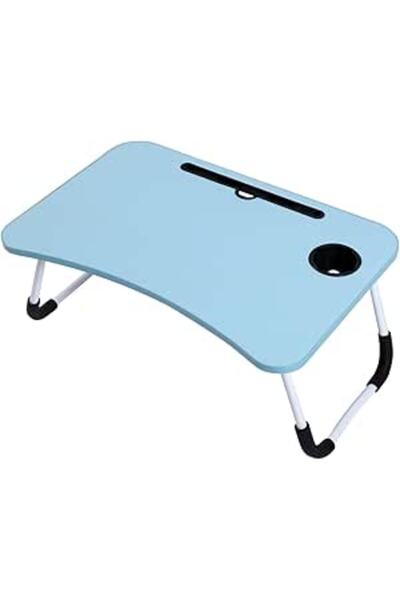 Lawazim Foldable Laptop Table - Portable Bed/Lap Desk with Cup Holder, Adjustable, Space-Saving