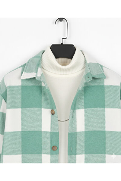 A&O Style Ανδρικό πουκάμισο με μακρυμάνικο φλις χειμερινό μοτίβο με καρό oversized σχέδια