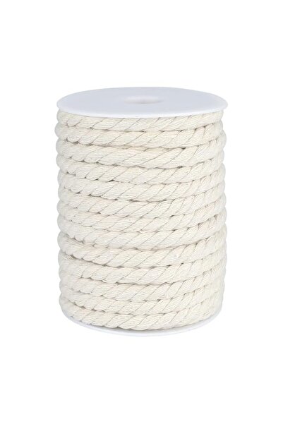Generic 8mm Cotton Rope, Macrame Cord Off White, 8mm x 20m Natural Twisted 3 ...