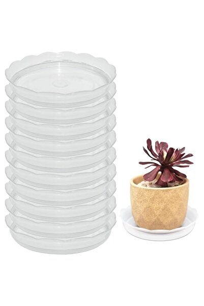 Generic 10 Pack Clear Plant Saucers,14cm Plastic Plant Trays for Pots, Flower...