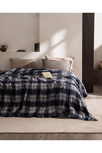 Madame Coco Talcy Double Blanket - Grey/Indigo