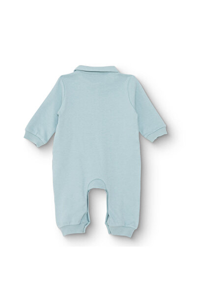 ebebek Hello Baby HelloBaby Erkek Bebek Patiksiz Tulum İnterlok Gömlek Yaka Uzun Kol Ribanalı Paça