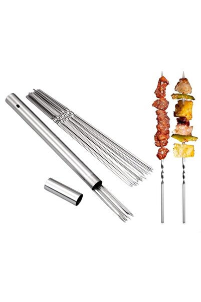 Generic HASTHIP® HASTHIP 50pcs Kebab Skewers, 11.8 Inches, Stainless Steel, F...