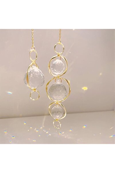 Generic 2 Pcs Crystal Sun Catcher Wind Chimes for Outdoor & Garden Decor, Han...