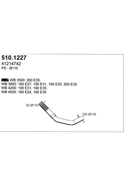 ASSO Racord Evacuare Fata Iveco Eurotrakker
