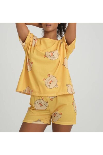 cavlak Civciv desenli şortlu takım