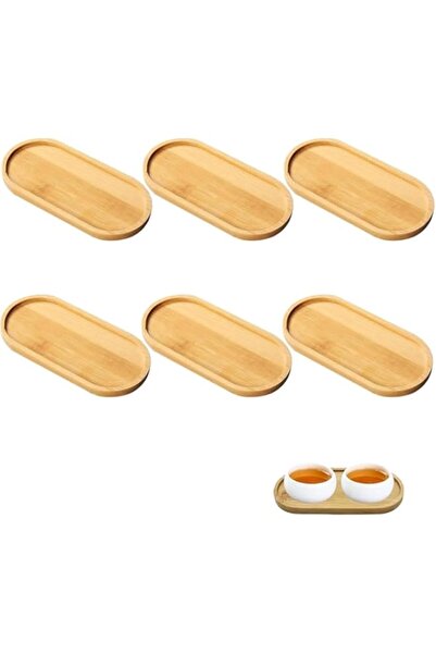 Generic YelaJoy Oval Tray, Succulent Flower Pot Bamboo Tray, Bamboo Base Coaster for Most Ceramic Indoor an