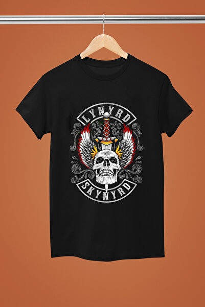 MAGORS تي شيرت روك قطني مطبوع بأكمام قصيرة من LYNRD SKYNYRD