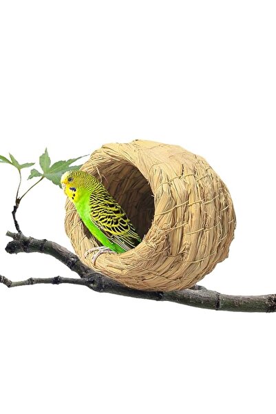 Generic SKEIDO Large Hand-Woven Bird House – 12x13cm Natural Straw Nesting Sh...