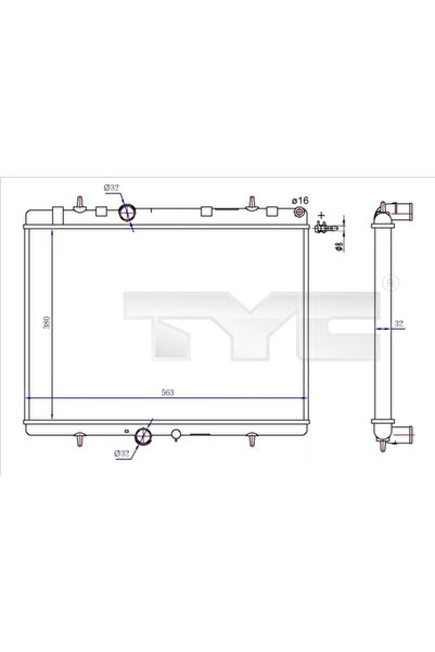 TYC Radiator Racire Motor Citroen Berlingo Multispace/C4 1/C4 2 Peugeot 307/3...