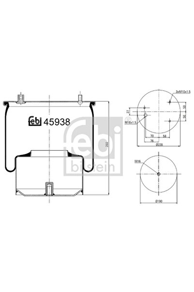 FEBI BILSTEIN Въздушни окачващи маншони Daf CF 75/CF 85/XF 95