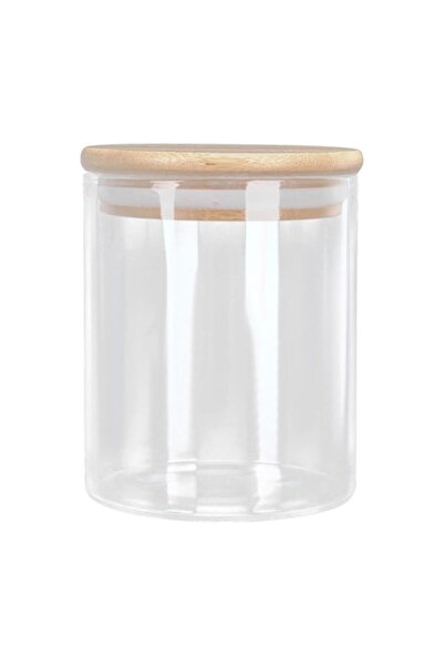 OEM Glass Food Storage Container with Airtight Bamboo Lid, 620 ml - Transparent
